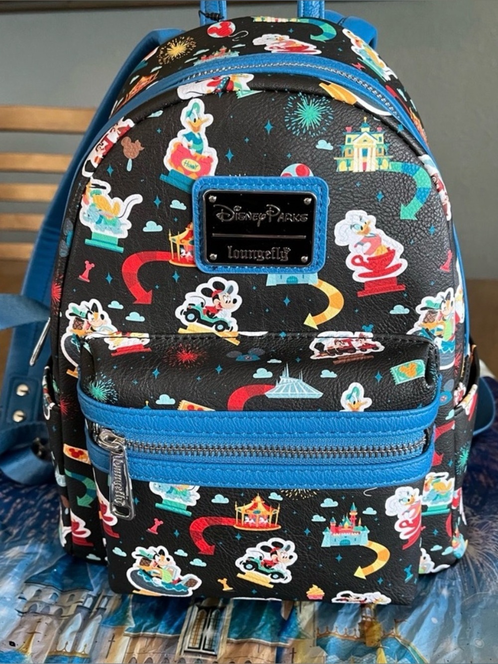 New Loungefly Disney mini backpack play in park